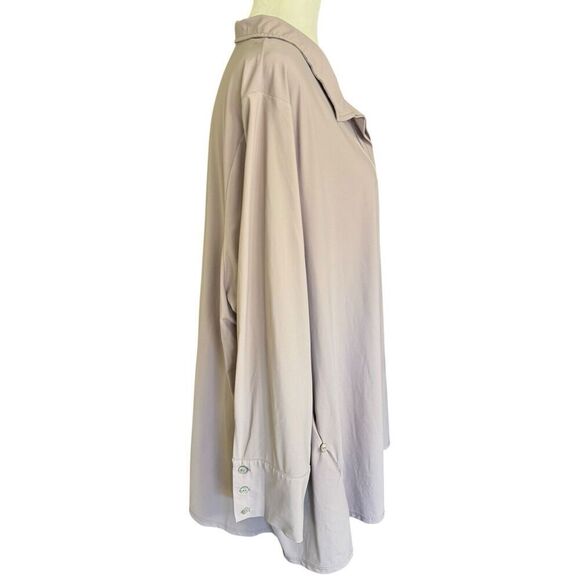 MarlaWynne Blouse ALine Collared Long Sleeve Button Up Back Pleat Rose 3XL XXXL - Picture 5 of 12